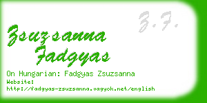 zsuzsanna fadgyas business card